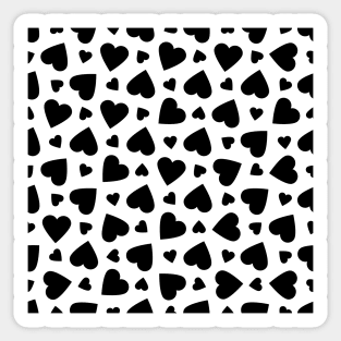 Black Hearts Pattern W Sticker